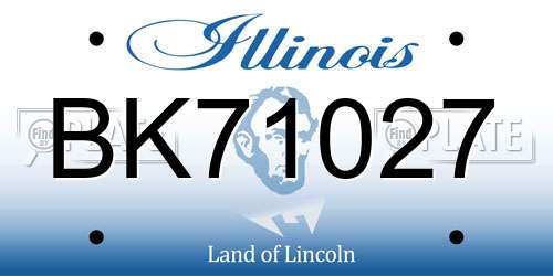 BK71027 Illinois License Plate