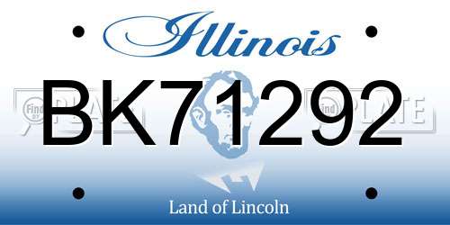 BK71292 Illinois License Plate