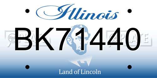 BK71440 Illinois License Plate