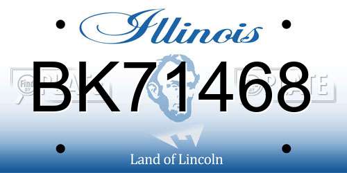 BK71468 Illinois License Plate