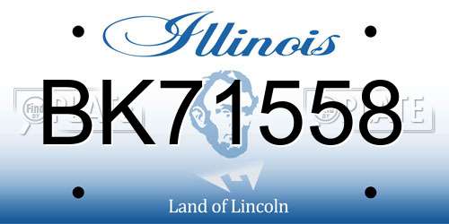 BK71558 Illinois License Plate
