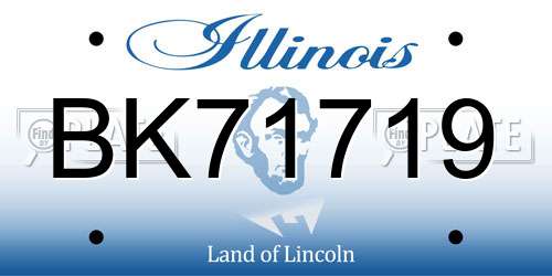 BK71719 Illinois License Plate