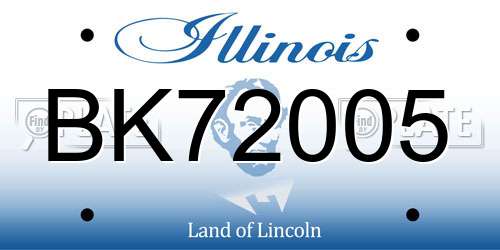BK72005 Illinois License Plate