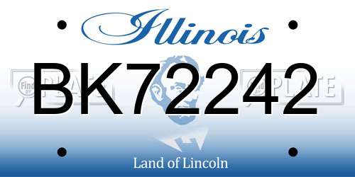 BK72242 Illinois License Plate