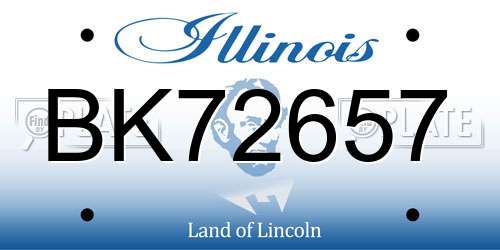 BK72657 Illinois License Plate