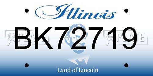 BK72719 Illinois License Plate