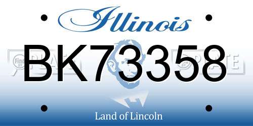 BK73358 Illinois License Plate
