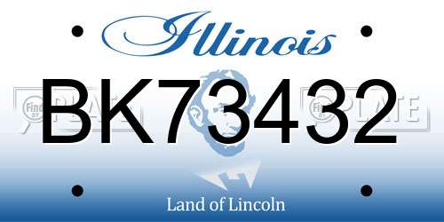 BK73432 Illinois License Plate
