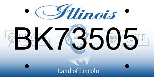 BK73505 Illinois License Plate