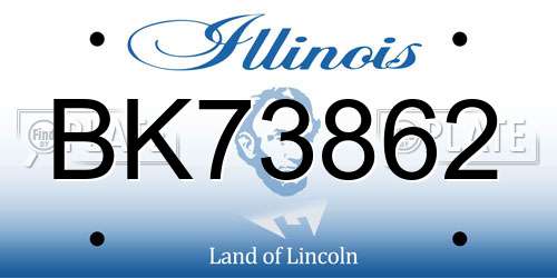 BK73862 Illinois License Plate