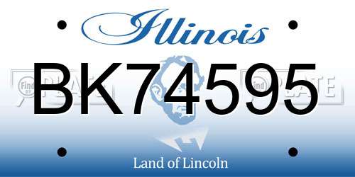 BK74595 Illinois License Plate
