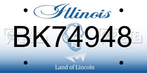 BK74948 Illinois License Plate