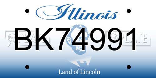 BK74991 Illinois License Plate
