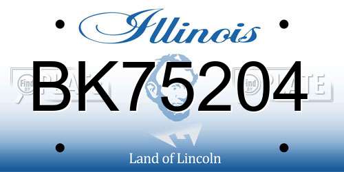 BK75204 Illinois License Plate