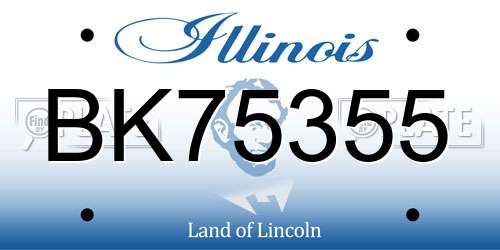 BK75355 Illinois License Plate