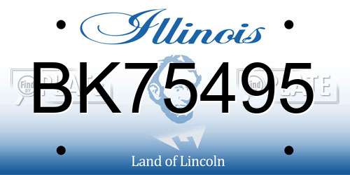 BK75495 Illinois License Plate