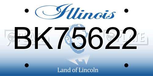BK75622 Illinois License Plate