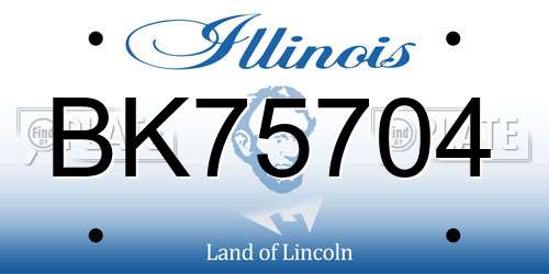BK75704 Illinois License Plate