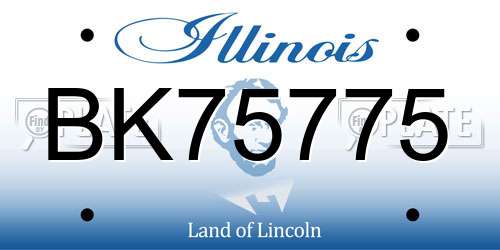 BK75775 Illinois License Plate