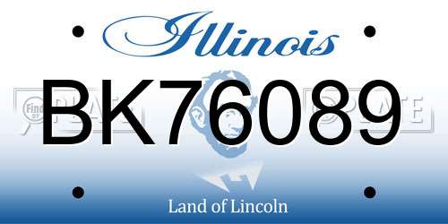 BK76089 Illinois License Plate