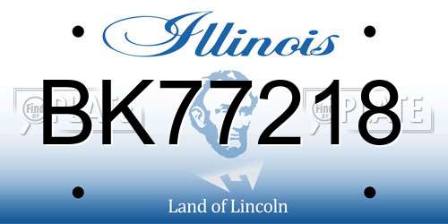 BK77218 Illinois License Plate