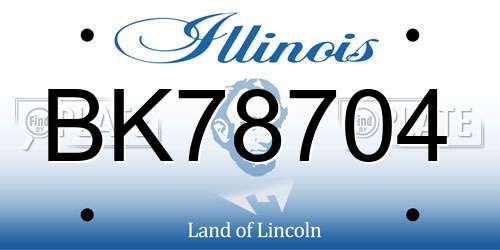 BK78704 Illinois License Plate