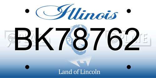 BK78762 Illinois License Plate