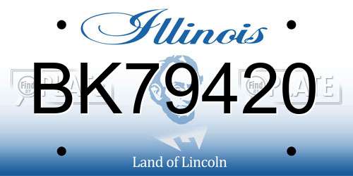 BK79420 Illinois License Plate