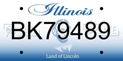 BK79489 Illinois License Plate
