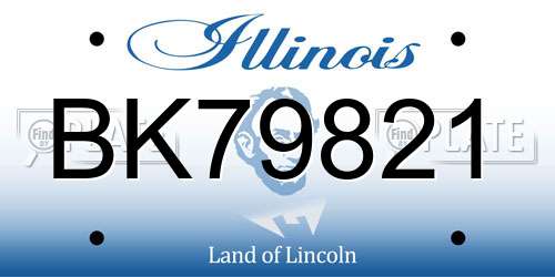 BK79821 Illinois License Plate