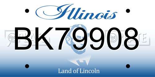 BK79908 Illinois License Plate