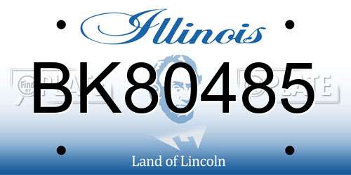 BK80485 Illinois License Plate