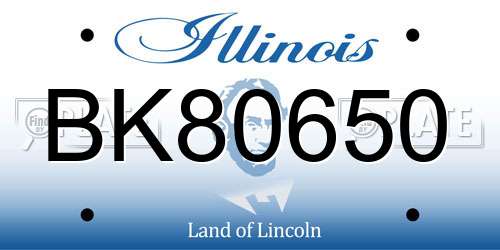 BK80650 Illinois License Plate