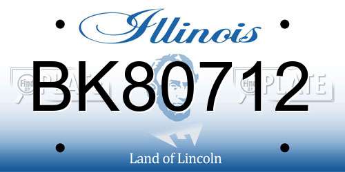 BK80712 Illinois License Plate
