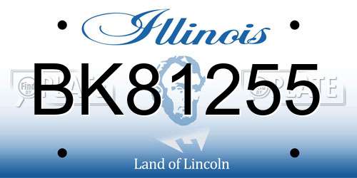 BK81255 Illinois License Plate