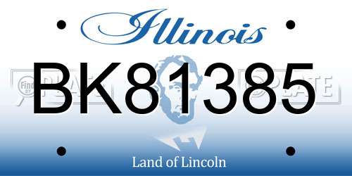 BK81385 Illinois License Plate