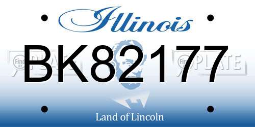 BK82177 Illinois License Plate