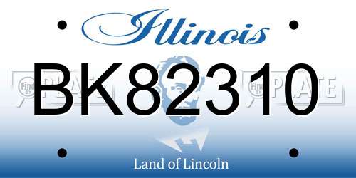 BK82310 Illinois License Plate