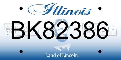 BK82386 Illinois License Plate