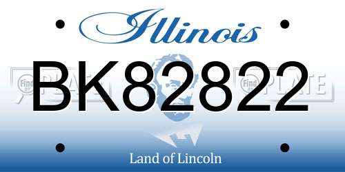 BK82822 Illinois License Plate