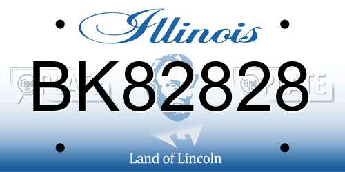BK82828 Illinois License Plate