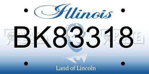 BK83318 Illinois License Plate