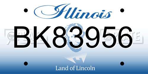 BK83956 Illinois License Plate