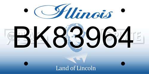 BK83964 Illinois License Plate