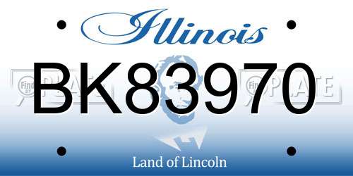 BK83970 Illinois License Plate