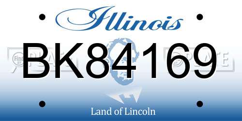 BK84169 Illinois License Plate