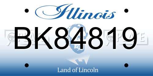 BK84819 Illinois License Plate