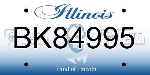 BK84995 Illinois License Plate