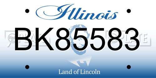 BK85583 Illinois License Plate