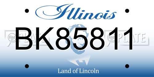 BK85811 Illinois License Plate